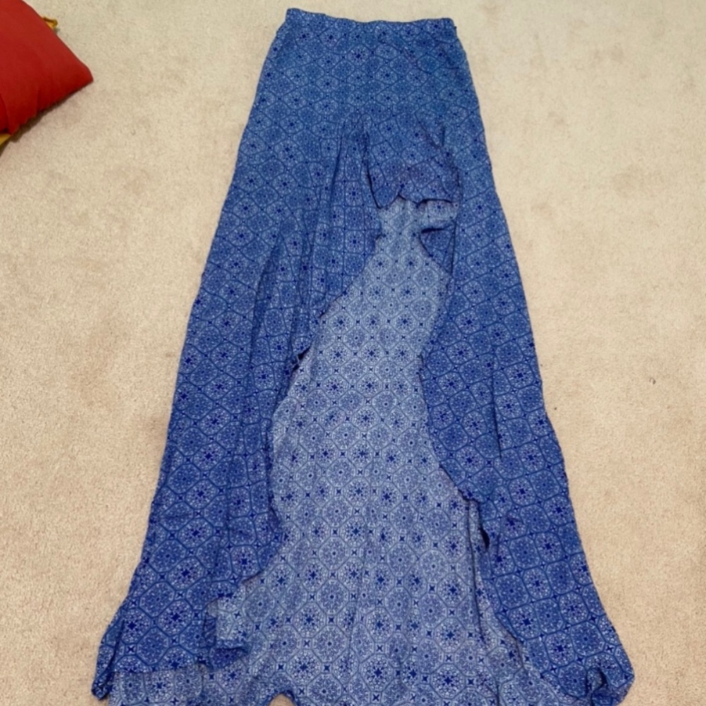 Lulus Side Slit Patterned Maxi Skirt